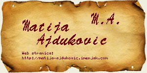 Matija Ajduković vizit kartica